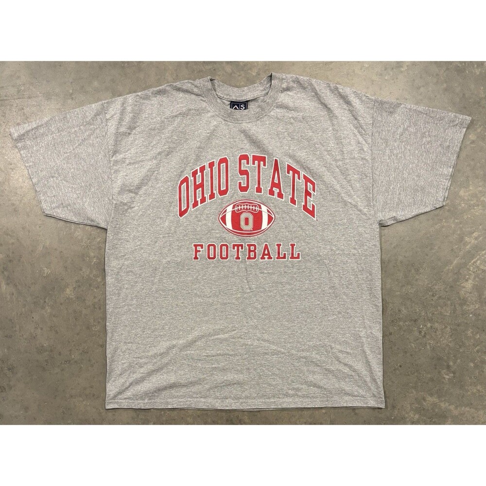 Vintage Ohio State Football T-Shirt Mens 2XL Gray Short Sleeve Buckeyes